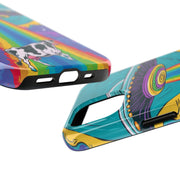 Rainbow UFO Cow Abduction Tough Phone Case WOYC
