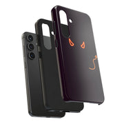 Neon Devil Eyes Tough Phone Case – Minimal Dark Glow Aesthetic Printify