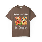Don’t Touch Me I’ll Scream Retro Bunny Comfort Colors Tee LavenderCeleste