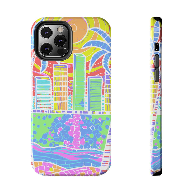 South Beach Miami Mosaic Art Tough Phone Case LavenderCeleste