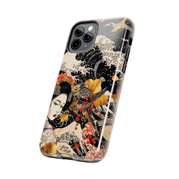 Golden Geisha Wave Japanese Art Tough Phone Case