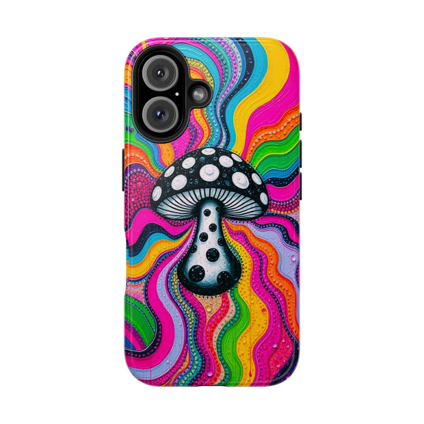 Psychedelic Rainbow Mushroom Art – Trippy Tough Case Printify