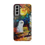 Lonely Ghost Tough Phone Case – Abstract Fall Park Bench Painting