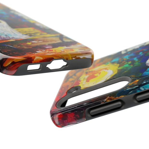 Lonely Ghost Tough Phone Case – Abstract Fall Park Bench Painting