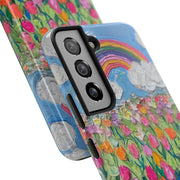 Rainbow Tulip Field Tough Phone Case LavenderCeleste