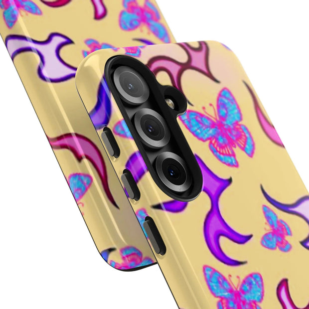 Y2K Butterfly Flames Retro Tough Phone Case LavenderCeleste