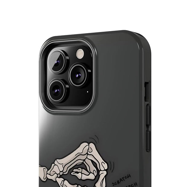 Skeleton Scratch Cat Gothic Humor Tough Phone Case LavenderCeleste
