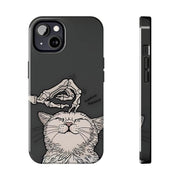 Skeleton Scratch Cat Gothic Humor Tough Phone Case LavenderCeleste