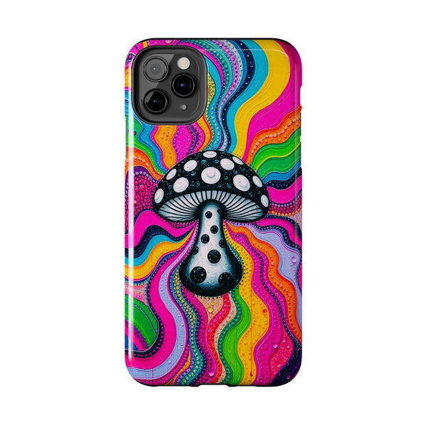 Psychedelic Rainbow Mushroom Art – Trippy Tough Case Printify
