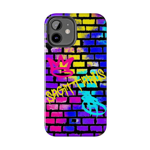 Sagittarius Graffiti Wall Zodiac Tough Phone Case LavenderCeleste