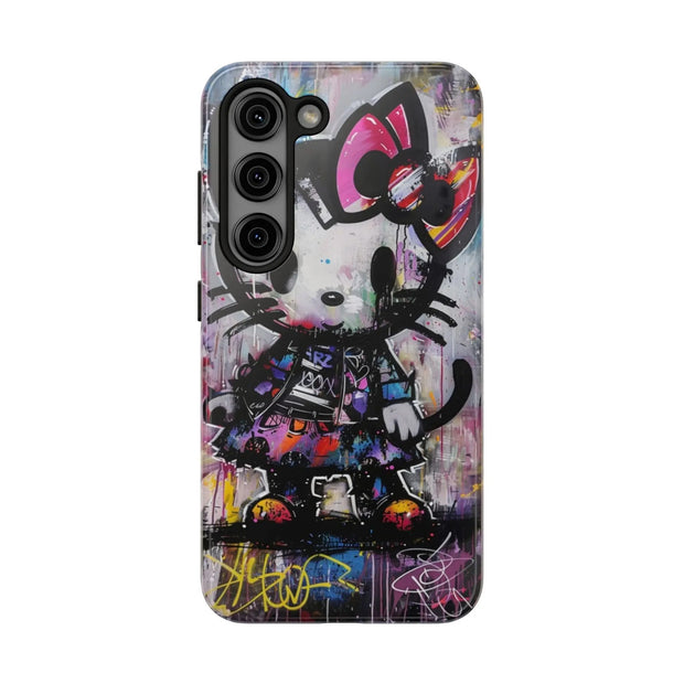 Goth Street Cat Pop Art Graffiti Tough Phone Case LavenderCeleste