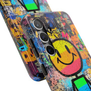 Rainbow Graffiti Smiley Tough Phone Case LavenderCeleste