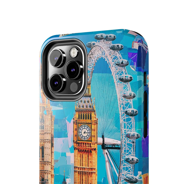 London Big Ben Collage Tough Phone Case – Vibrant City Pop Art Design