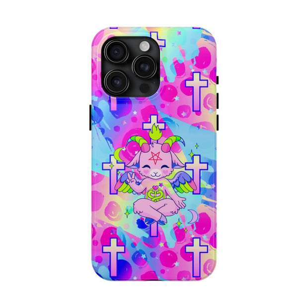 Pastel Goth Kawaii Baphomet Tough Phone Case LavenderCeleste