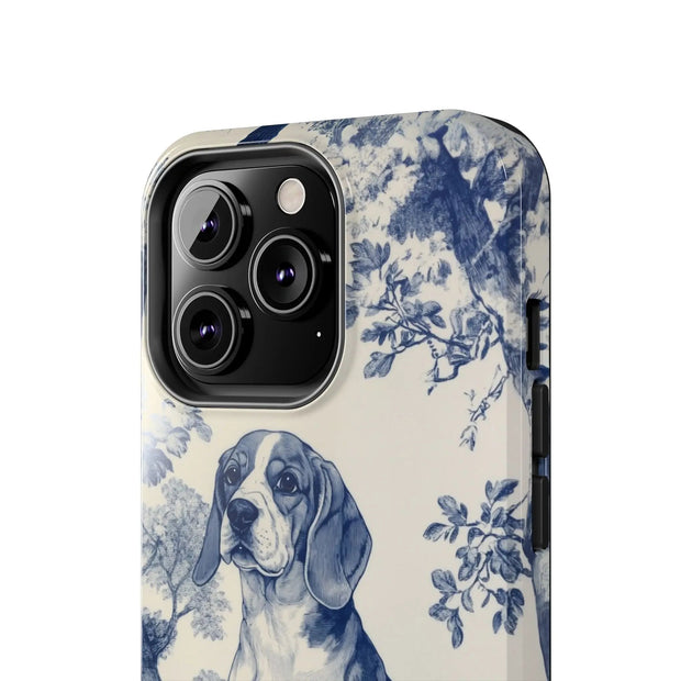 Blue Toile Beagle Country Scenic Tough Phone Case LavenderCeleste