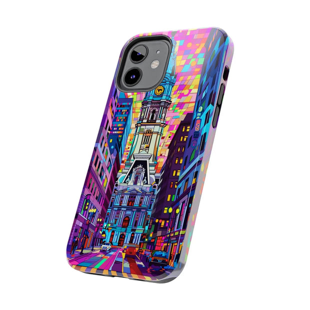 Philadelphia Pop Art Skyline Tough Phone Case LavenderCeleste