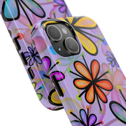 Retro Y2K Flower Power Pastel Tough Phone Case LavenderCeleste