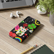 Lucky Symbols Tough Phone Case – 777 Dice Rainbow Maneki Neko Design - LavenderCeleste