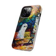 Lonely Ghost Tough Phone Case – Abstract Fall Park Bench Painting