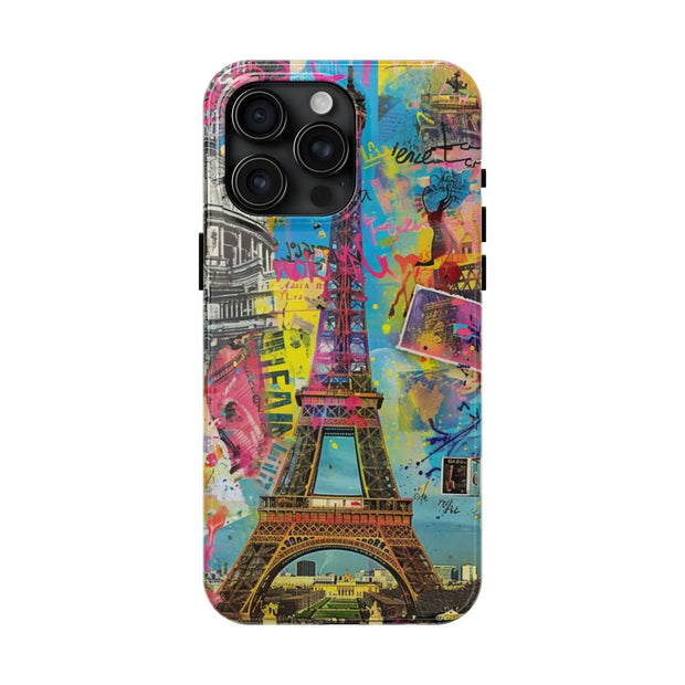 Paris Street Art Collage Tough Phone Case LavenderCeleste