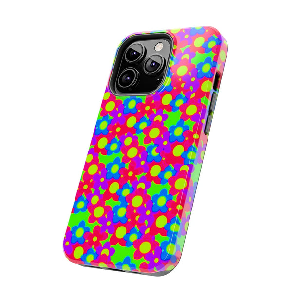 Retro Kawaii Bright Floral Pattern Tough Phone Case