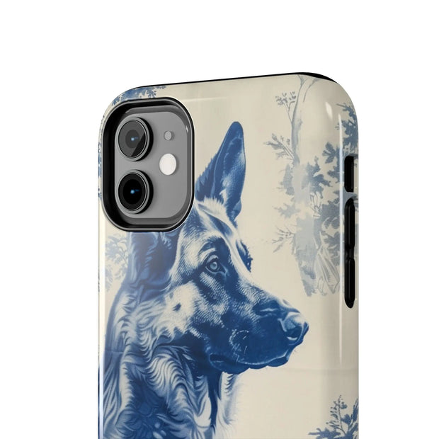 Blue Toile German Shepherd Scenic Tough Phone Case LavenderCeleste
