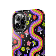 Groovy Mushroom Rainbow Tough Phone Case LavenderCeleste