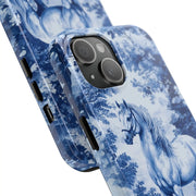 Blue Toile Horse Country Scenic Tough Phone Case LavenderCeleste