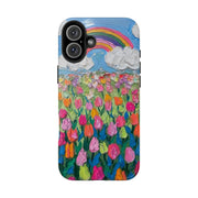 Rainbow Tulip Field Tough Phone Case LavenderCeleste