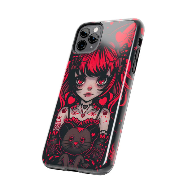 Kawaii Gothpunk Red Heart Tough Phone Case