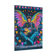 Psychedelic Guitar Angel Matte Canvas Art LavenderCeleste