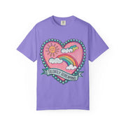 Silently Screaming Pastel Rainbow Comfort Colors Tee LavenderCeleste