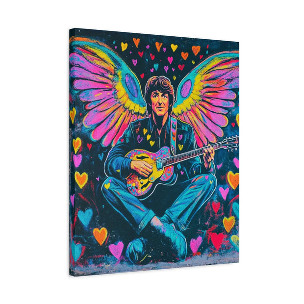 Psychedelic Guitar Angel Matte Canvas Art LavenderCeleste