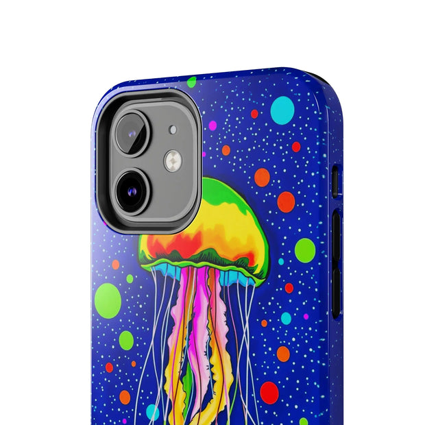 Vibrant Neon Jellyfish Cosmic Sea Tough Phone Case