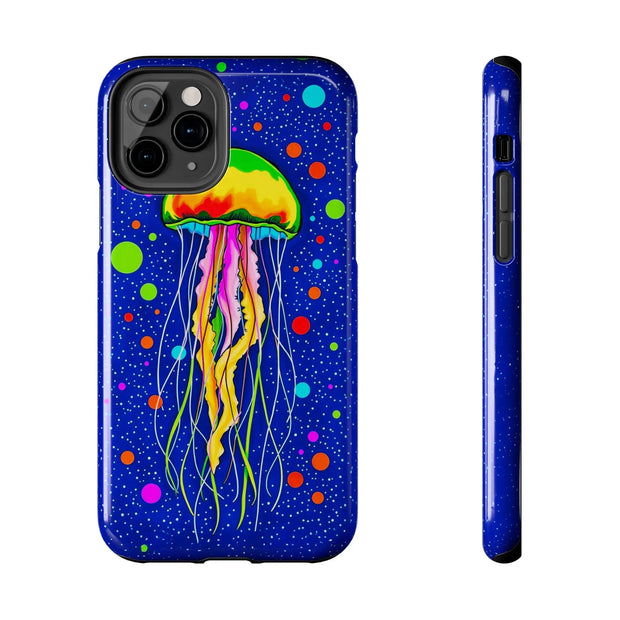 Vibrant Neon Jellyfish Cosmic Sea Tough Phone Case