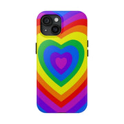 Pride Rainbow Heart Tough Phone Case LavenderCeleste