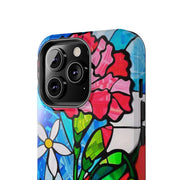 January Carnation Stained Glass Birth Flower Tough Phone Case