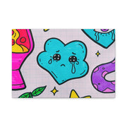 Kawaii Lava Lamp Sad Cloud Snake Matte Canvas Print LavenderCeleste