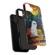 Lonely Ghost Tough Phone Case – Abstract Fall Park Bench Painting