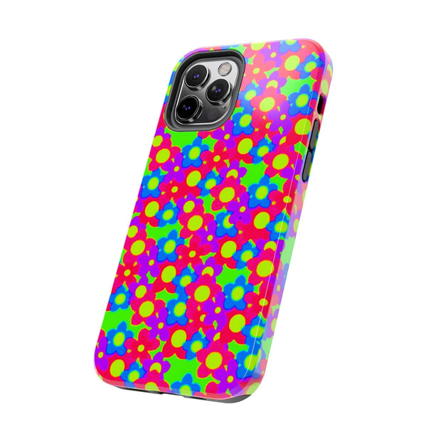 Retro Kawaii Bright Floral Pattern Tough Phone Case
