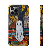 Sad Ghost on Park Bench Abstract Art Phone Case LavenderCeleste