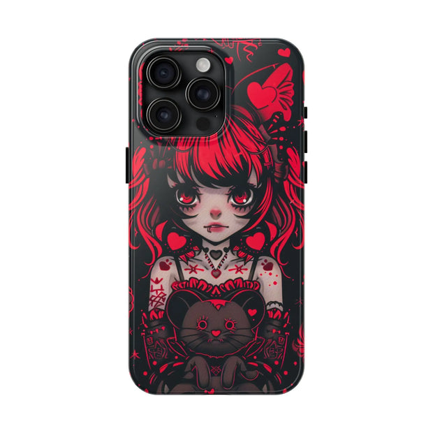 Kawaii Gothpunk Red Heart Tough Phone Case