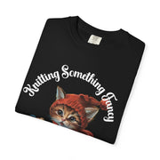 Knitting Something Fancy Comfort Colors Tee – Sarcastic Cat Humor Shirt
