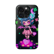 Kawaii Gothic Succubus Neon Heart Tough Phone Case