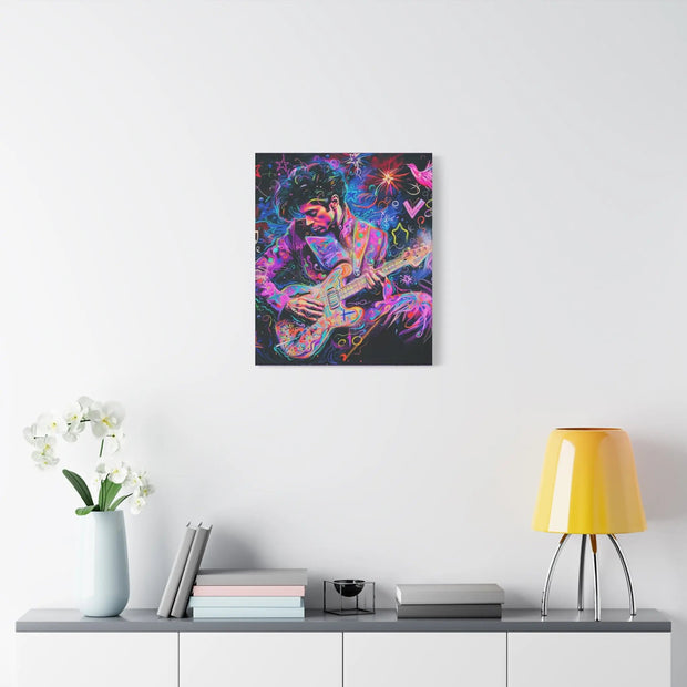 Electric Purple Guitar Legend Matte Canvas Art Printify