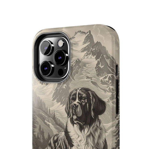 Saint Bernard Toile de Jouy Vintage Tough Phone Case LavenderCeleste