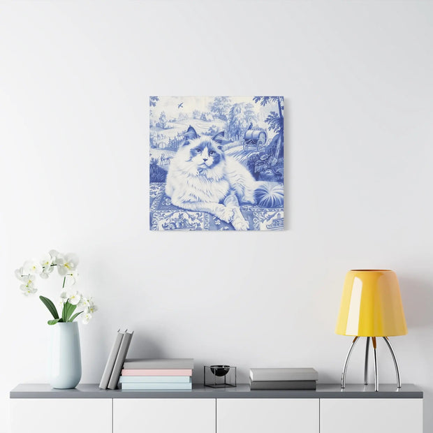 Ragdoll Toile Matte Canvas Art Print LavenderCeleste