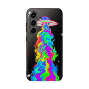 Psychedelic Neon UFO Abduction Tough Phone Case LavenderCeleste