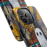 Sad Ghost on Park Bench Abstract Art Phone Case LavenderCeleste