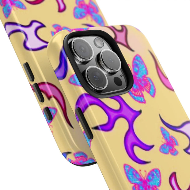 Y2K Butterfly Flames Retro Tough Phone Case LavenderCeleste